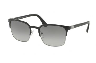 Image of Prada PR61SS Single Vision Prescription Sunglasses PR61SS-1BO3M1-55 - Lens Diameter 55 mm, Frame Color Matte Black/Gunmetal