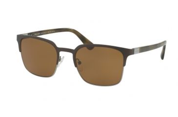Image of Prada PR61SS Single Vision Prescription Sunglasses PR61SS-U6C5Y1-55 - Lens Diameter 55 mm, Frame Color Grey/gunmetal