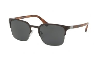 Image of Prada PR61SS Single Vision Prescription Sunglasses PR61SS-USF1A1-52 - Lens Diameter 52 mm, Frame Color Brown/gummetal