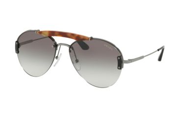 Image of Prada PR62US Sunglasses 2990A7-32 - Light Havana/Gunmetal Frame, Grey Gradient Lenses