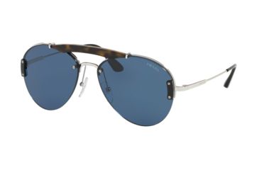 Image of Prada PR62US Sunglasses R0K219-32 - Havana/Silver Frame, Blue Lenses