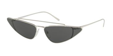 Image of Prada PR63US Sunglasses 1BC5S0-68 - Silver Frame, Grey Lenses