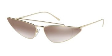 Image of Prada PR63US Sunglasses ZVN4O0-68 - Pale Gold Frame, Gradient Brown Mirror Silver Lenses
