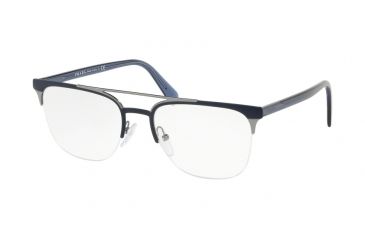 Image of Prada PR63UV Prescription Eyeglasses, 52mm, Matte Blue/Matte Gunmetal, PR63UV-LFE1O1-52-SV