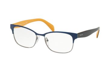 Image of Prada PR65RV Single Vision Prescription Eyeglasses, 53mm, Blue/Gunmetal, PR65RV-2811O1-53-SV