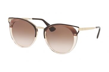 Image of Prada PR66TSF Single Vision Prescription Sunglasses PR66TSF-LMN0A6-54 - Lens Diameter 54 mm, Frame Color Striped Brown
