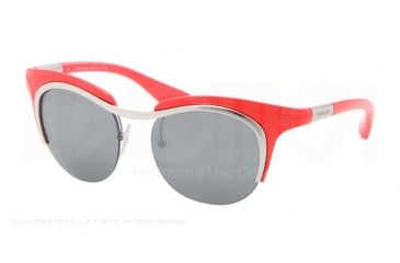 Image of Prada PR68OS Progressive Prescription Sunglasses PR68OS-1BC1B0-49 - Lens Diameter 49 mm, Frame Color Steel-coral/mat Coral