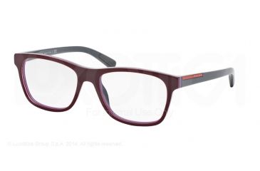 Image of Prada PS01FV Progressive Prescription Eyeglasses TIP1O1-53 - Top Bordx/fuxia/grey Frame