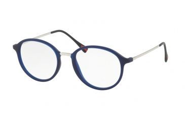 Image of Prada PS01IV Eyeglass Frames U631O1-51 - Blue Rubber Frame