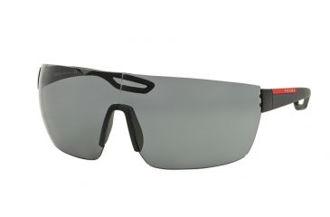 Image of Prada PS01QS Sunglasses TIG3C2-38 - Matte Black Frame, Dark Grey Lenses