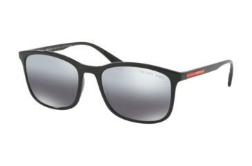Image of Prada PS01TS Sunglasses 1AB2F2-56 - Black Frame, Polar Grey Mirror Grad Silver Lenses