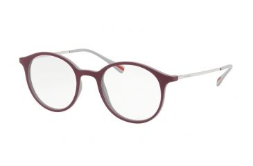 Image of Prada PS02IV Single Vision Prescription Eyeglasses VYZ1O1-49 - Top Bordeaux/grey Rubber Frame