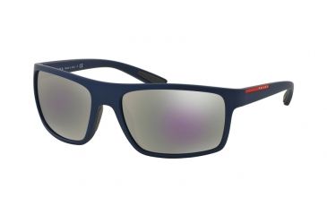 Image of Prada PS02QS Progressive Prescription Sunglasses PS02QS-UAX2E2-62 - Lens Diameter 62 mm, Frame Color Shot Blue Rubber