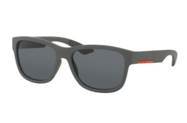 Image of Prada PS03QSF Progressive Prescription Sunglasses PS03QSF-UFK5Z1-59 - Lens Diameter 59 mm, Frame Color Grey Rubber