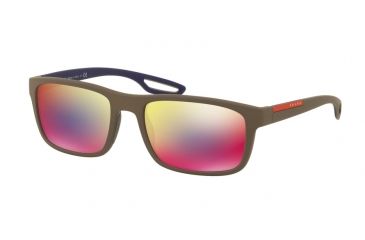 Image of Prada PS03RS Bifocal Prescription Sunglasses PS03RS-UR49Q1-56 - Lens Diameter 56 mm, Frame Color Brown Rubber