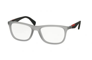 Image of Prada PS04FV Progressive Prescription Eyeglasses TIL1O1-53 - Trasp Grey Rubber Frame