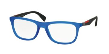 Image of Prada PS04FV Progressive Prescription Eyeglasses TIU1O1-53 - Azure Rubber Frame
