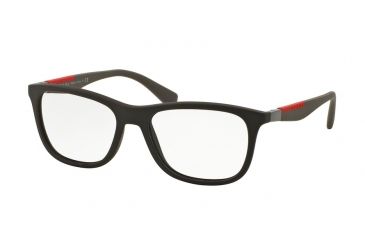 Image of Prada PS04FV Progressive Prescription Eyeglasses UB01O1-55 - Brown Rubber Frame
