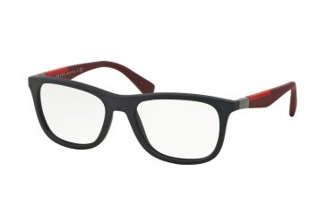 Image of Prada PS04FV Progressive Prescription Eyeglasses UBX1O1-55 - Shot Grey Rubber Frame