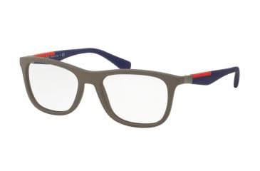 Image of Prada PS04FV Progressive Prescription Eyeglasses UR41O1-55 - Brown Rubber Frame