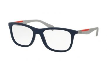 Image of Prada PS04FV Progressive Prescription Eyeglasses UR51O1-53 - Blue Rubber Frame