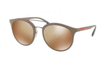 Image of Prada PS04RS Progressive Prescription Sunglasses PS04RS-CCHHD0-54 - Lens Diameter 54 mm, Frame Color Brown Rubber