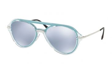 Image of Prada PS04TS Sunglasses 0P85Q0-57 - Azure Frame, Blue Mirror White Lenses