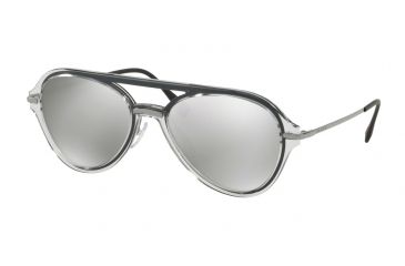 Image of Prada PS04TS Sunglasses MQG2B0-57 - Grey Frame, Light Grey Mirror Silver Lenses