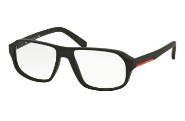 Image of Prada PS05GV Eyeglass Frames DG01O1-55 - Black Rubber Frame