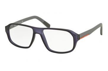 Image of Prada PS05GV Eyeglass Frames UFJ1O1-55 - Transparent Blue Rubber Frame