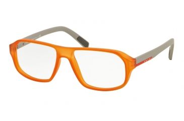Image of Prada PS05GV Eyeglass Frames UFL1O1-55 - Transprent Orange Rubber Frame