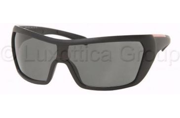 Image of Prada PS05HS Sunglasses 1BO1A1-0131 - Matte Black+black Rubb. Gray