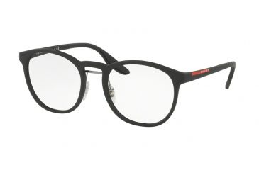 Image of Prada PS05HV Progressive Prescription Eyeglasses DG01O1-51 - Black Rubber Frame