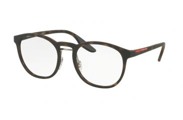 Image of Prada PS05HV Progressive Prescription Eyeglasses US11O1-51 - Havana Rubber Frame