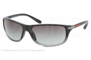 Image of Prada PS05MS Sunglasses GAI3M1-64 - Black/black Transparent Frame, Gray Gradient Lenses