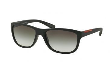 Image of Prada PS05PS Sunglasses UAZ0A7-58 - Green Rubber Frame, Grey Gradient Lenses