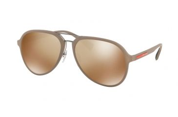 Image of Prada PS05RS Progressive Prescription Sunglasses PS05RS-CCHHD0-58 - Lens Diameter 58 mm, Frame Color Brown Rubber