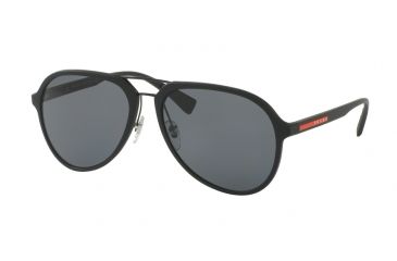 Image of Prada PS05RS Progressive Prescription Sunglasses PS05RS-DG05Z1-58 - Lens Diameter 58 mm, Frame Color Black Rubber