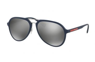 Image of Prada PS05RS Progressive Prescription Sunglasses PS05RS-TFY7W1-58 - Lens Diameter 58 mm, Frame Color Blue Rubber