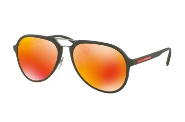 Image of Prada PS05RS Progressive Prescription Sunglasses PS05RS-UFI5M0-58 - Lens Diameter 58 mm, Frame Color Green Rubber