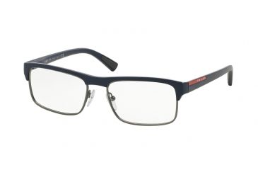 Image of Prada PS06FV Progressive Prescription Eyeglasses UAU1O1-54 - Blue Rubber Frame