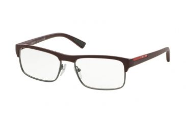 Image of Prada PS06FV Progressive Prescription Eyeglasses UAY1O1-54 - Bordeaux Rubber Frame