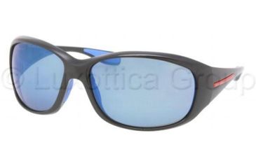 Image of Prada PS06MS Sunglasses 1AB9P1-6716 - Black Blue Mirror