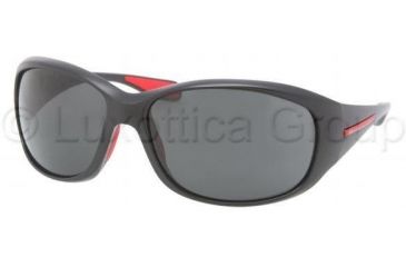 Image of Prada PS06MS Sunglasses 1BO1A1-6716 - Black Demi Shiny Gray