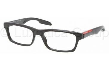 Image of Prada PS07CV Single Vision Prescription Eyeglasses 1AB1O1-5518 - Black Frame