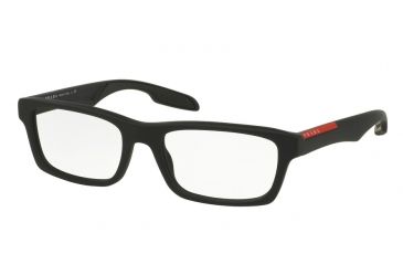 Image of Prada PS07CV Prescription Eyeglasses DG01O1-53 - Black Rubber Frame