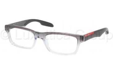 Image of Prada PS07CV Single Vision Prescription Eyeglasses JAU1O1-5518 - Striped Gray Demo Lens Frame