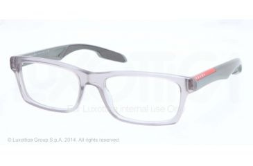 Image of Prada PS07CV Prescription Eyeglasses SMJ1O1-55 - Matte Transparent Grey Frame
