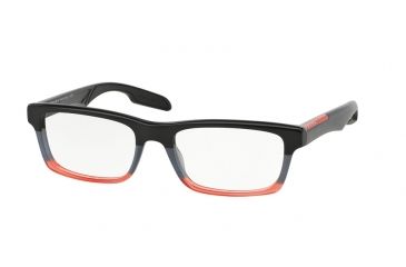 Image of Prada PS07CV Prescription Eyeglasses TWS1O1-55 - Black/Grey/Matte Red Frame