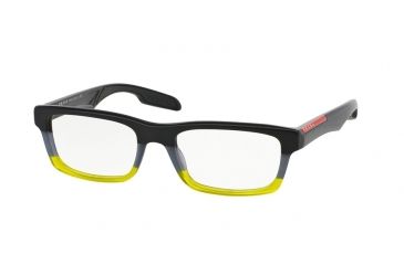 Image of Prada PS07CV Prescription Eyeglasses TWU1O1-55 - Black/Grey/Matte Green Frame